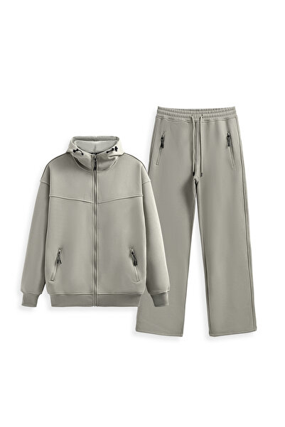ONE Oversize Fleece-Lined Composite Fabric Tracksuit – Ultra Warm Winter Hoodie & Pants Set