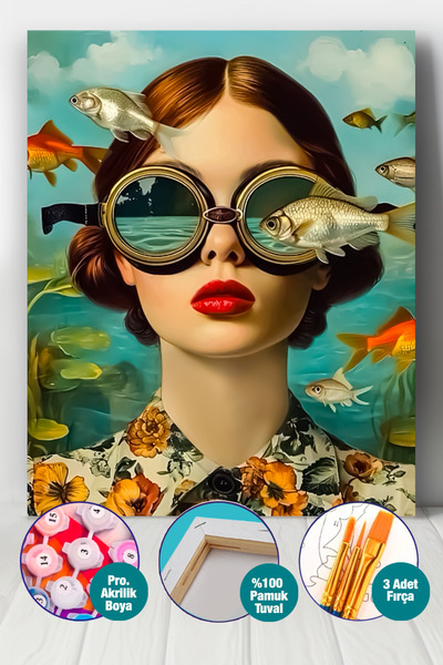 Picasso World Hobby Art Sayılarla Boyama Numaralı Tuval Seti Fırça Boya Dahil...