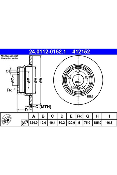 Ate Set Discuri Frana Bmw X5 2000-2006