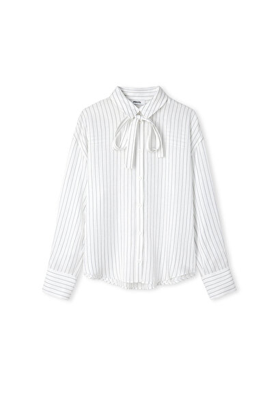 İpekyol Stripe Pattern Scarf Shirt