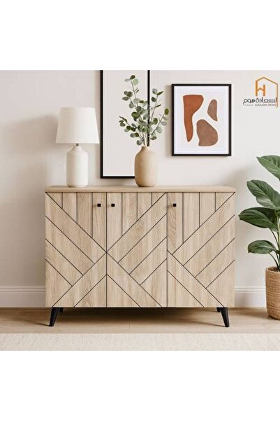 Al Saada Home Multi-Purpose Shoe Cabinet - 120*34*90 - Beige