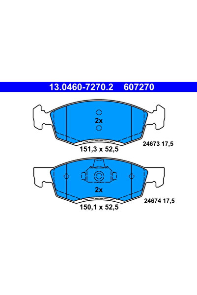 Ate Set Placute Frana Frana Disc Dacia Logan Express/Logan Mcv/Logan Pick-Up ...