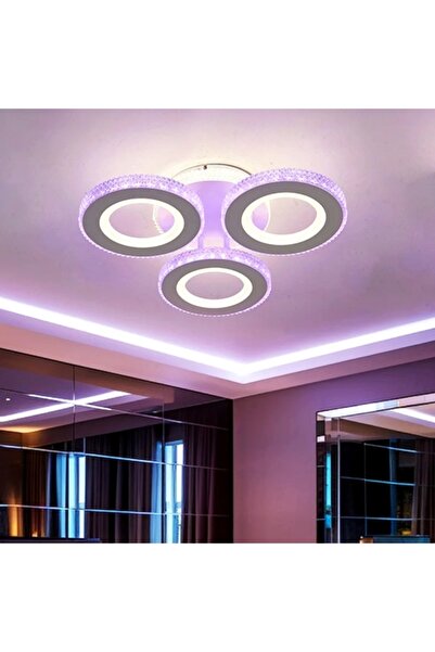 LED CONCEPT LED chandelier with three types of light, remote control, adjustable intensity, 76W, RGB, 40x40x10cm