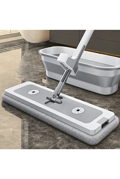 Rovitech Foldable Mop with 4 Microfiber Cloths and 360° Rotating Drying System, 137 x 45 x 11 cm