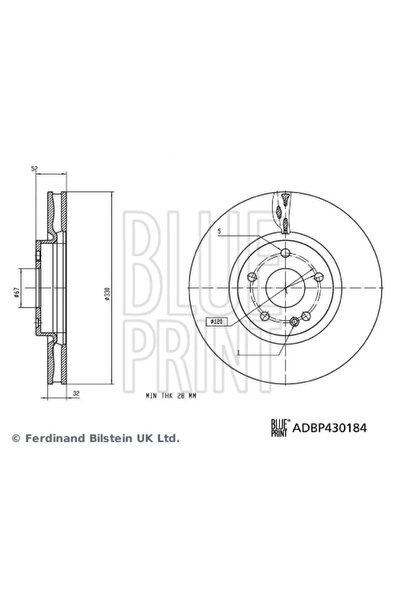 BLUE PRİNT Disc Frana Punte Fata Mercedes-Benz Eqv/Vito Tourer/Vito Caroserie