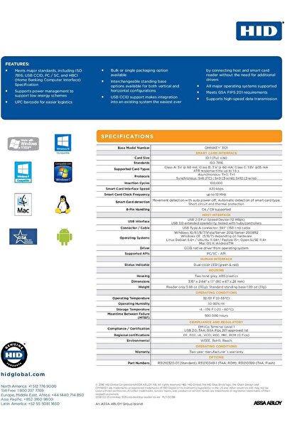 HID قارئ بطاقات USB OMNIKEY 3121