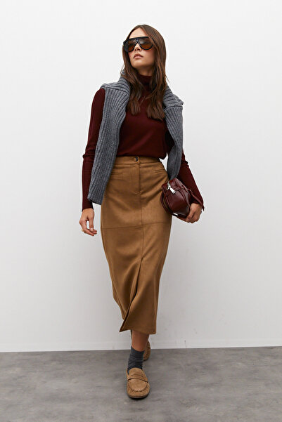 urban focus Midi Suede Skirt