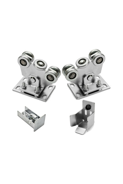 gwd Σετ 2 τροχήλατων με 5 ροδάκια για συρόμενη πόρτα, εξαρτήματα, ράγα 60x60x...