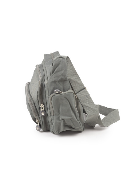İMAKS Geantă Messenger Crinkle / Klinkır din material textil impermeabil, cu mai multe compartimente, cu mâner încrucișat și cu umăr, gri 116G