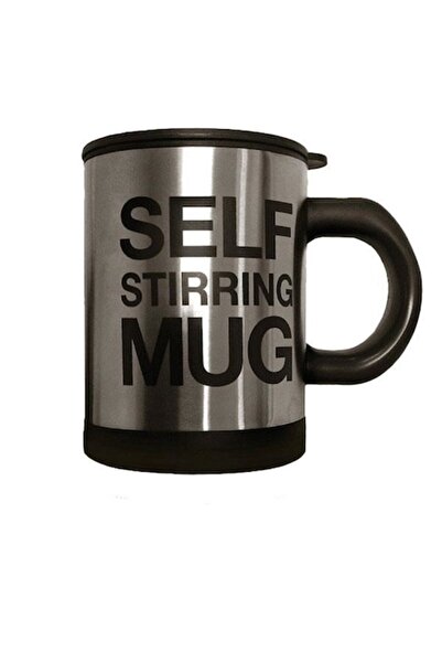 GadgetWorld Αυτοαναδευόμενη κούπα, ανοξείδωτο ατσάλι, 350 ml, ασημί/μαύρο