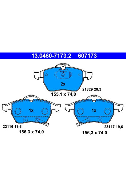 Ate Set Placute Frana Frana Disc Opel Astra G/Zafira A Microbus Saab 9-3/9-5/...