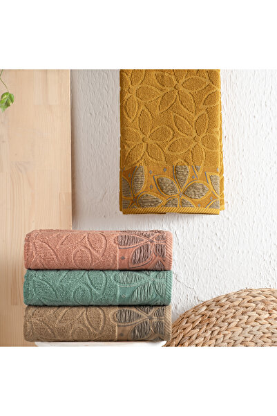 Schafer منشفة منزلية من الجاكار دوسل 50×90 قطعة واحدة - لون الخردل