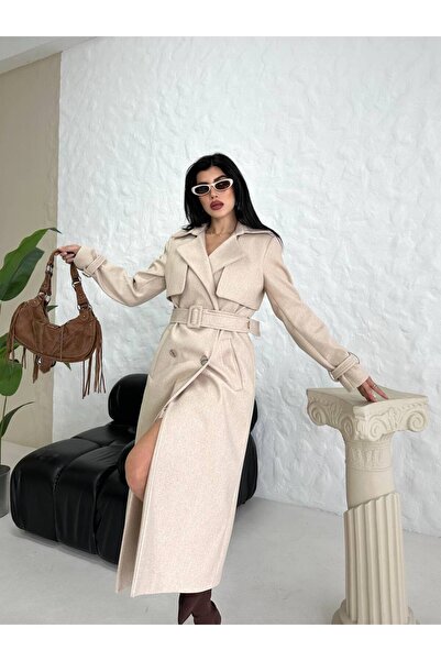 Bella Breeze Γυναικείο παλτό με κασκόλ από εισαγόμενο ύφασμα Premium με επένδ...