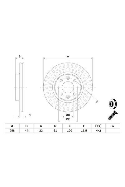 Bosch Disc Frana Dacia Logan 2/Logan Mcv 2/Sandero 2 Renault Clio 4/Logan 2/L...