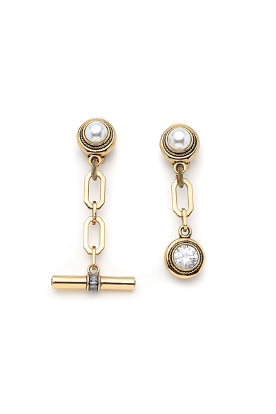 Mon Reve Golden Link İnci Klipsli Küpe