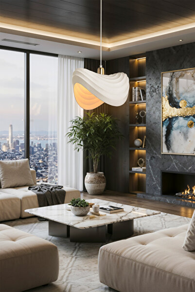 manogrup DALİ TEKLİ SARKIT BETON AVİZE İSKANDİNAV BOHEM LÜKS