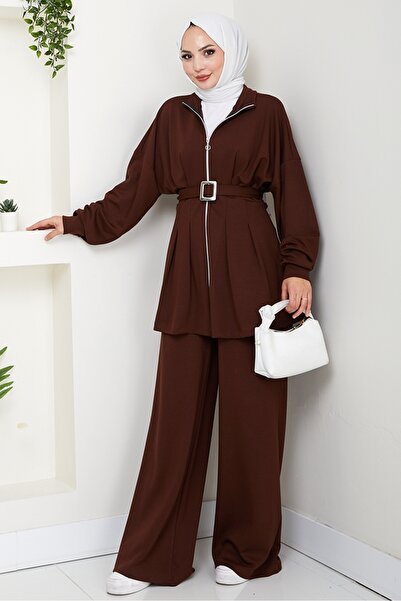 Bestenur Διπλό Σετ Ζώνης Dilsa 1607 - Καφέ