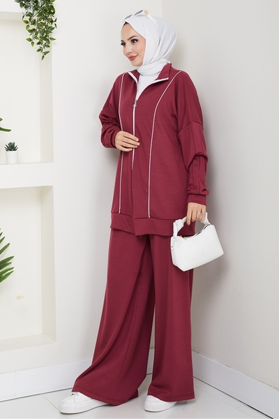 Bestenur Biyeli Double Set 1608 - Plum