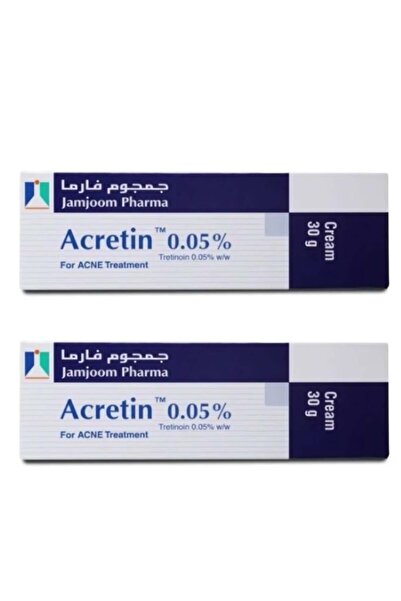 JAMJOOM PHARMA Two Tubes of Acretin 0.05% Cream for Acne Treatment 30g