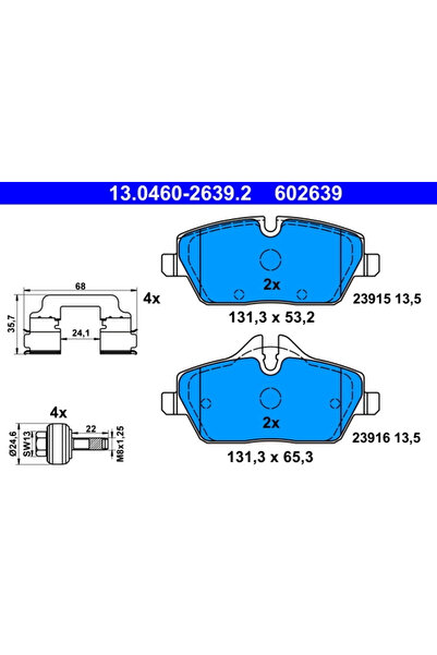 Ate Set Placute Frana Frana Disc Bmw I3