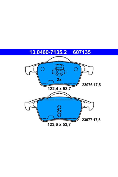Ate Комплект спирачни накладки дискови спирачки Volvo S60 1/S80 1/V70 1