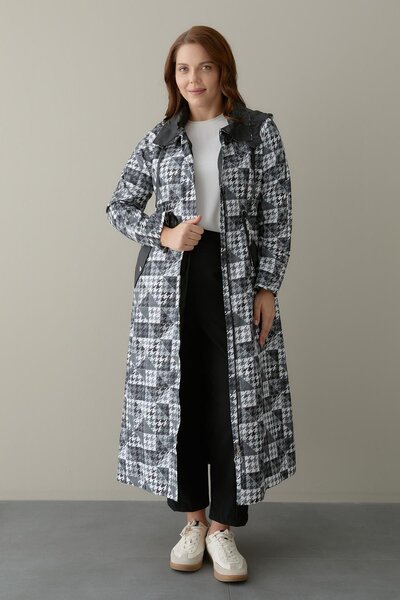 FATMA DANIŞMAN Kaz Ayağı Desenli Trenç