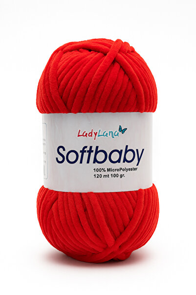 Ladylana SoftBaby (Kadife-Şönil) El Örgü İpi 545 Kırmızı