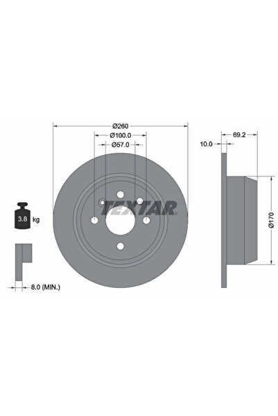 TEXTAR Disc Frana Opel Astra F/Vectra A