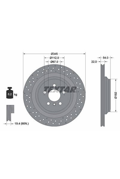 TEXTAR Дискови спирачки Brabus 35MR Mercedes-Benz Gl-Class/Gle/M-Class
