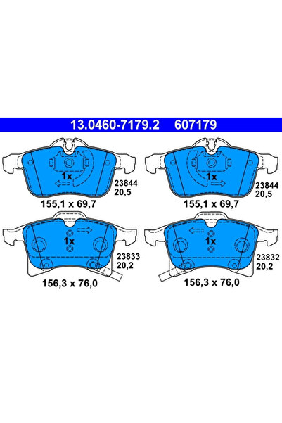 Ate Set Placute Frana Frana Disc Opel Astra H/Combo Tour/Corsa C Vauxhall Cor...