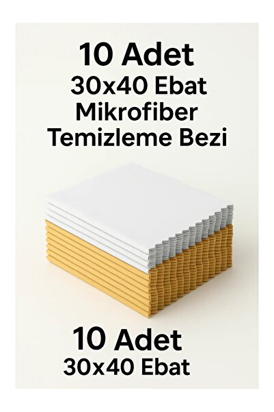 LookBuyTake 10 bucăți cârpă de curățare din microfibră albă 30x40 cm |   Tele...