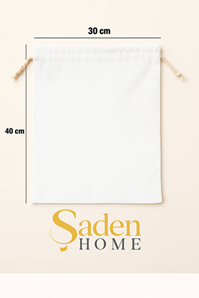 SADEN HOME White Raw Cloth Pouch with Drawstring -Bag-Organizer-Storeage Bag-...