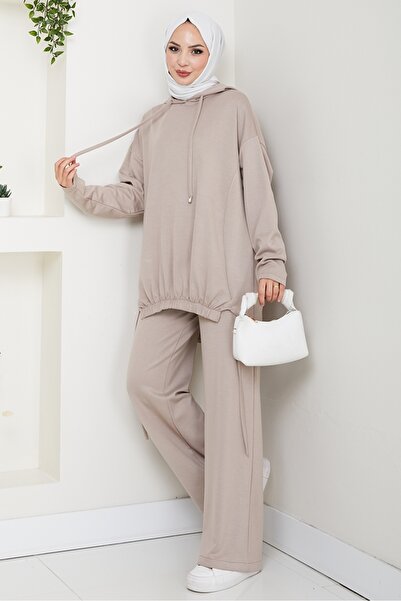 Bestenur Διπλό Σετ Παντελόνι Aris Tunik 1611 - Πέτρα