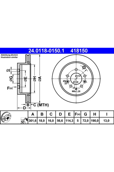 Ate Set Discuri Frana Mazda Cx-7 2006-2014