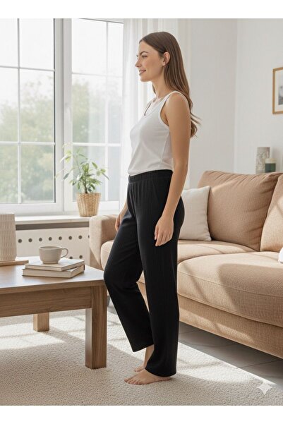 FAMES PİJAMA Women's Ribbed Interlock Paddy Bottoms