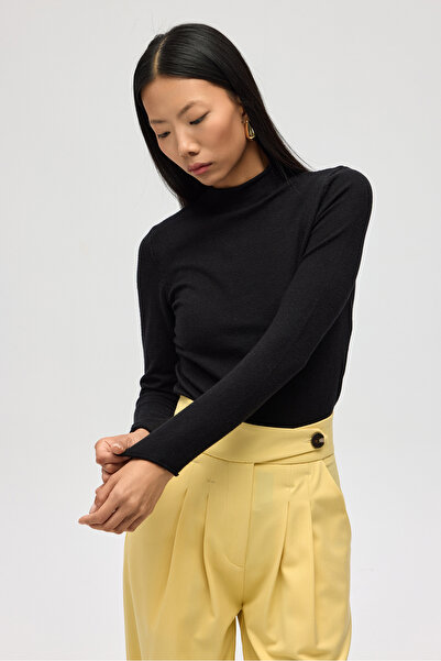 MAI STUDIOS CO. Μαύρο λεπτό πλεκτό πουλόβερ Serina