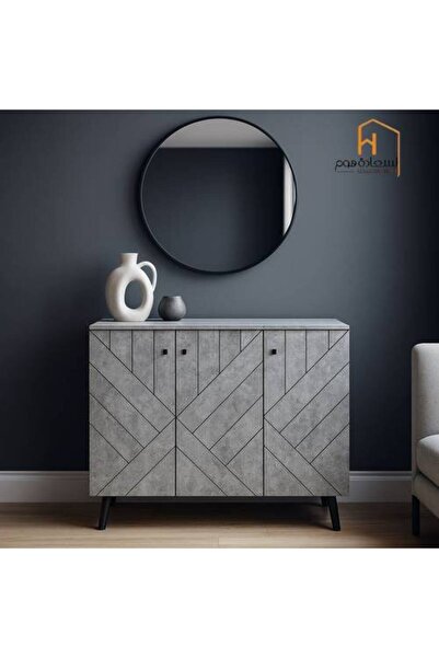 Al Saada Home خزانة أحذية متعددة الأغراض - 120*34*90 - رمادي