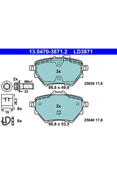 Ate Set Placute Frana Frana Disc Citroen C4 Grand Picasso 2/C4 Picasso 2 Peug...