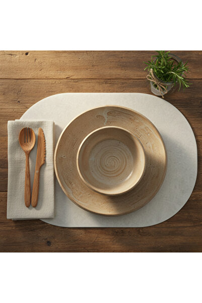 Grand Fine Art 2 bucăți de covoraș american oval complet alb din pâslă 33x44 cm