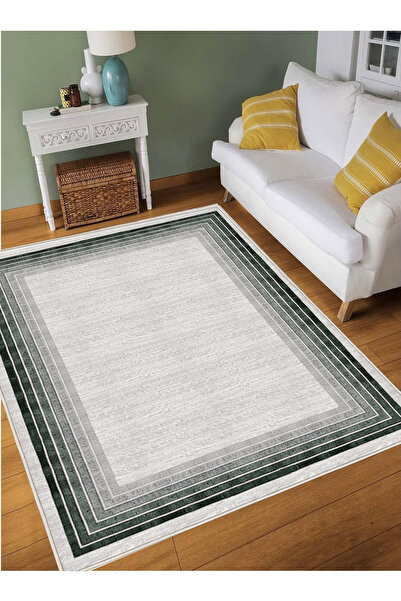 Green Gray Digital Printing Carpet Washable Carpet Runner Lounge Rug with Non-Slip Base 777