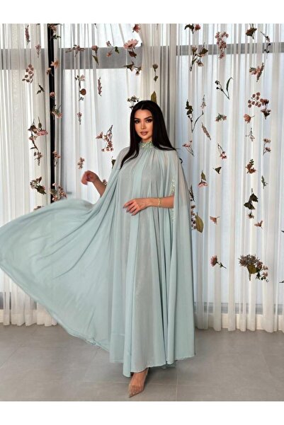 Aprism جلابيه فراشة شيفون جورجيت شك على الاكمام