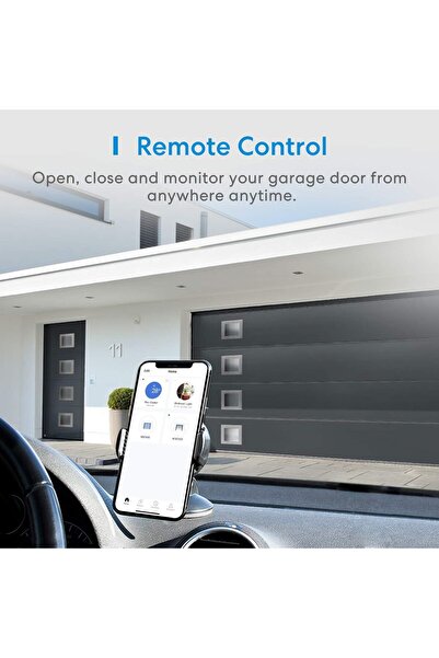 MEROSS Smart Wi-Fi Garage Door Opener - MSG100HK(UK) - Aluminum Handle: Stainless Steel