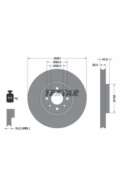 Krieger Disc Frana Alfa Romeo Mito Chrysler Delta