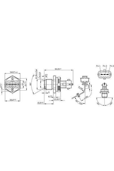 Bosch Senzor Presiune Combustibil Agrale 8-Series/9-Series Alfa Romeo 147/156