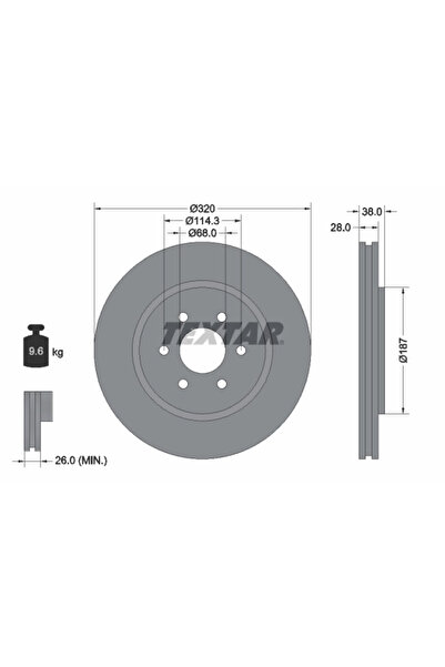 TEXTAR Disc Frana Nissan Navara/Pathfinder 3/Xterra