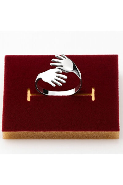 Bittox خاتم قابل للتعديل للجنسين بلون ذهبي وفضي - نموذج رمز للحب والاحتضان