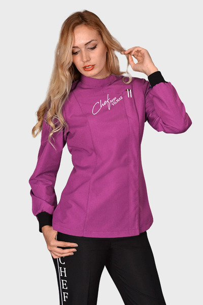 Üniformanya İsim Hediyeli Kadın Aşçı Ceketi Şef Ceketi Aşçı Kıyafeti Aşçı Elb...