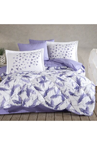 Hobby home collection Silva Lila - Poplin Çift Kişilik Uyku Seti