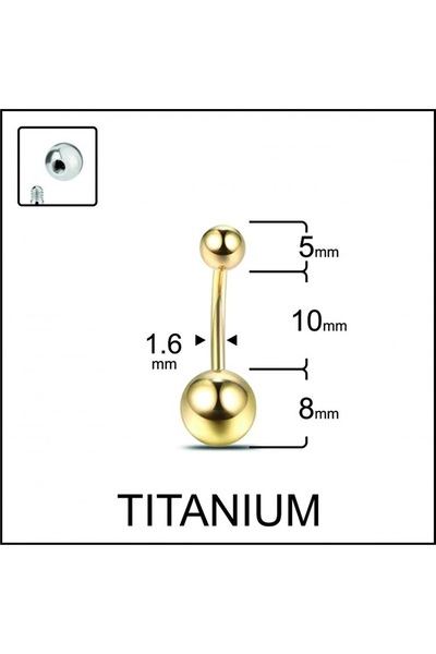 Rupen Kraft Yüksek Kalite G23 Titanium Top Modeli Titanyum Göbek Piercingi