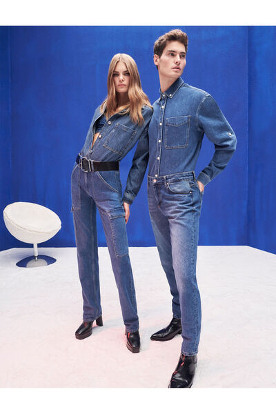 Koton Чоловіча куртка середнього розміру кольору індиго